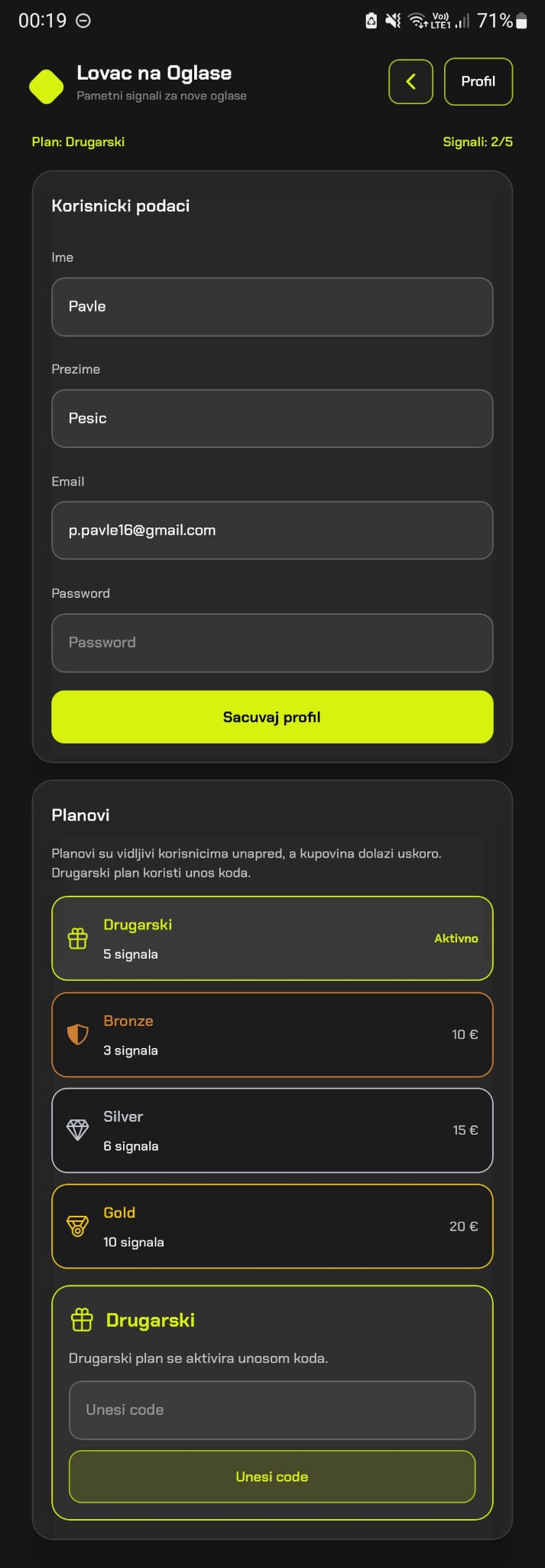 Korisnički profil